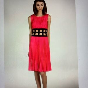 BCBGMAXAZRIA Gisele pleated hot pink dress